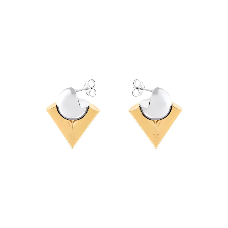 LOUIS VUITTON V For Vuitton Pearl And Metal Earrings-1