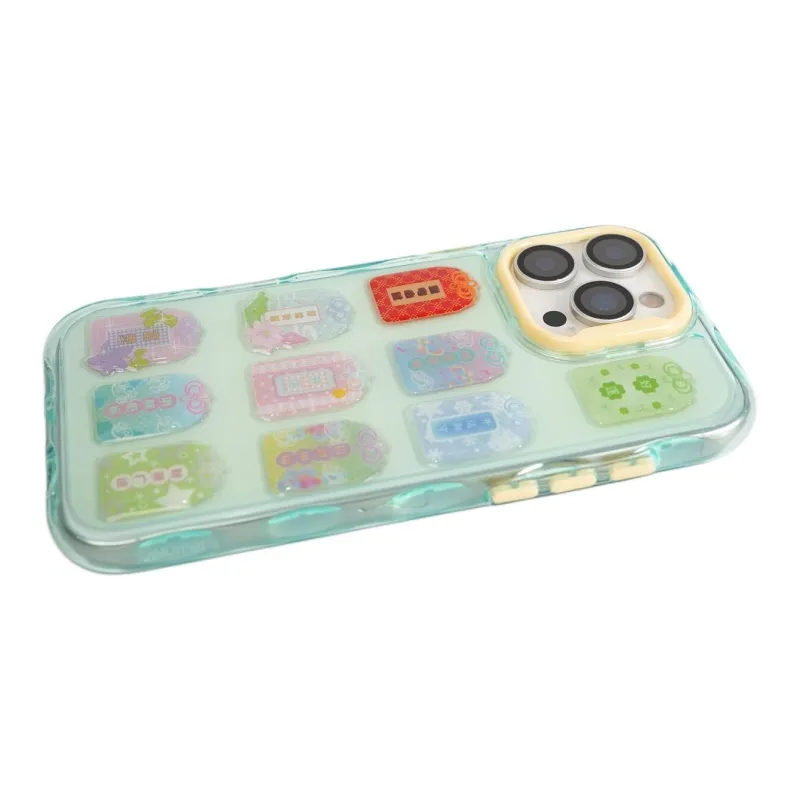 Sopi Acrylic Material 3D Effect Amulet Sticker Phone Cases Compatible With IPhone 16/15 Pro Max/Apple 13/14 Pro/Max-7