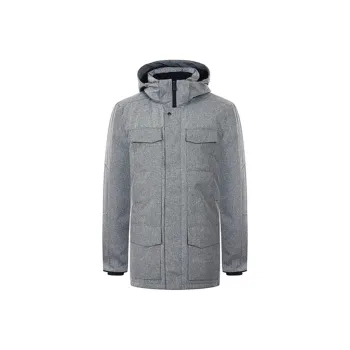 Canada Goose Windermere Series Solid Color Hooded Mid-Length Down Jacket Men's Gray
