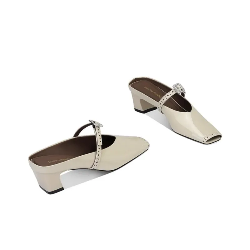 JESSICA SOPHIA Metal Rhinestone Abrasion Resistant Slip Resistant Closed Toe Slippers Women's-6