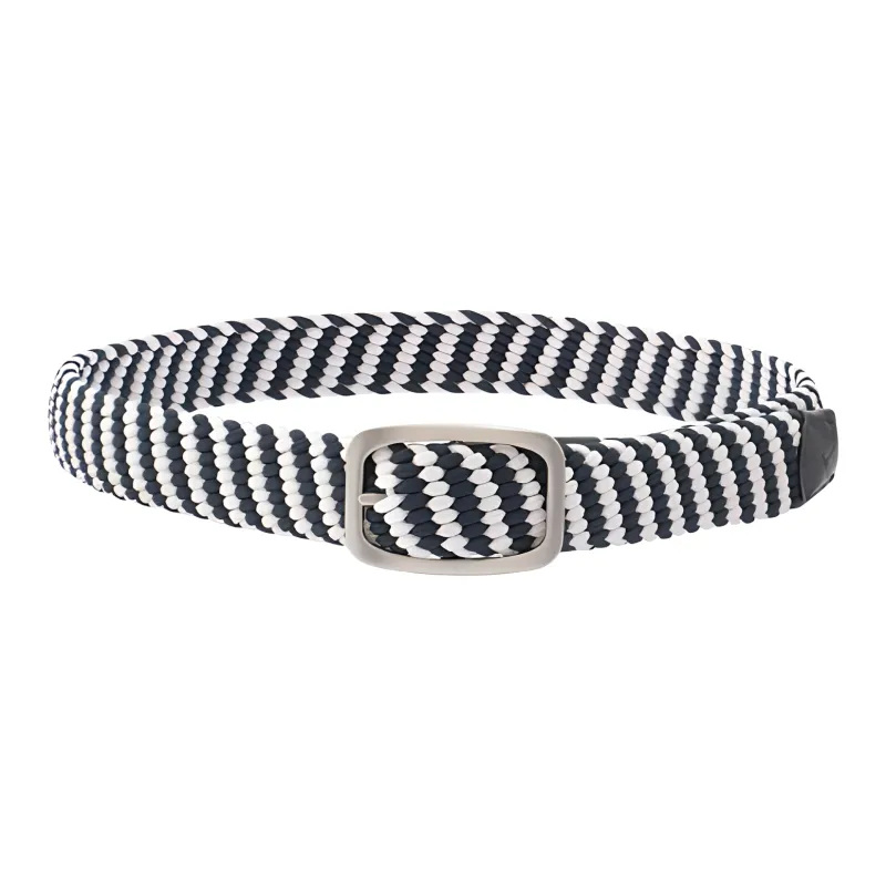 Mizuno Polypropylene Cow Leather Leather Belts Unisex Black White Width 3.3CM-0