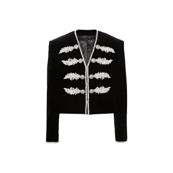 BALMAIN Crystal embellished Velvet Jacket
