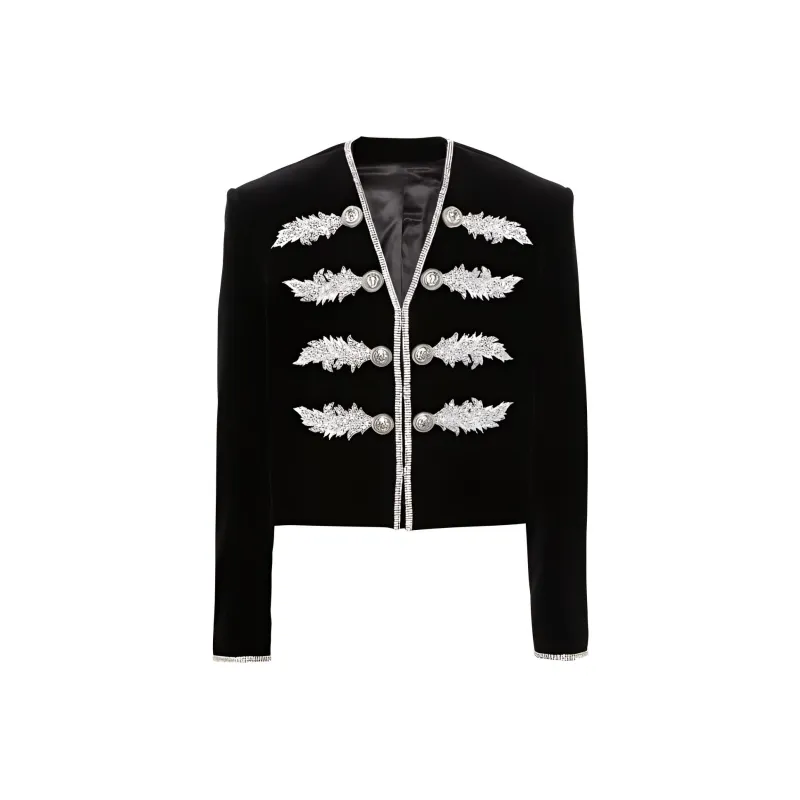BALMAIN Crystal embellished Velvet Jacket-0