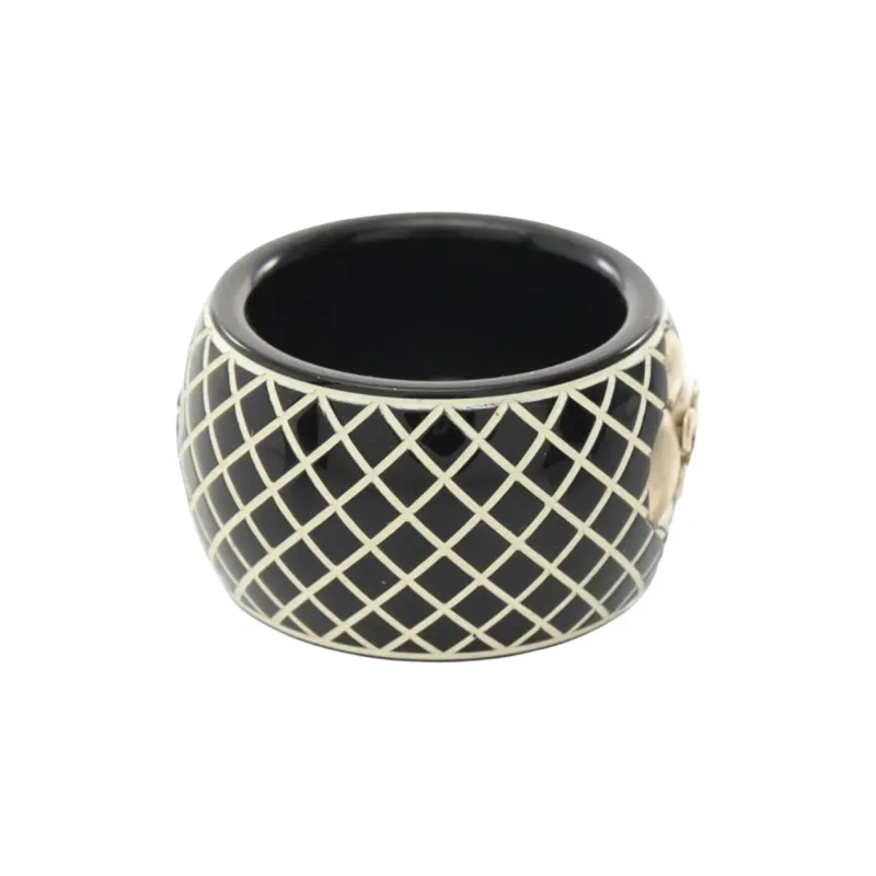 CHANEL Plastic Rings Women's Black-1