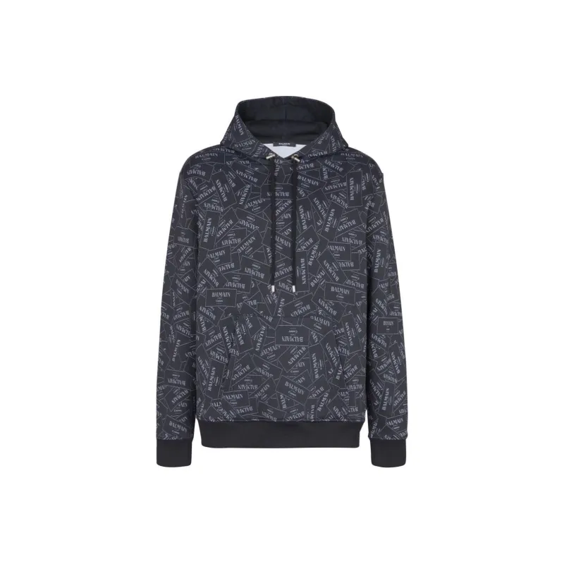 BALMAIN Couture Label print Hoodie-0