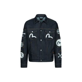 EVISU Denim Jackets Men Denim Blue