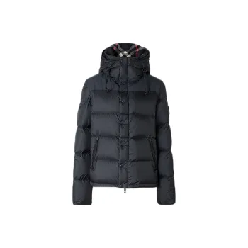 Burberry Men Classic Detachable Sleeve Hooded Down Jacket Navy Blue