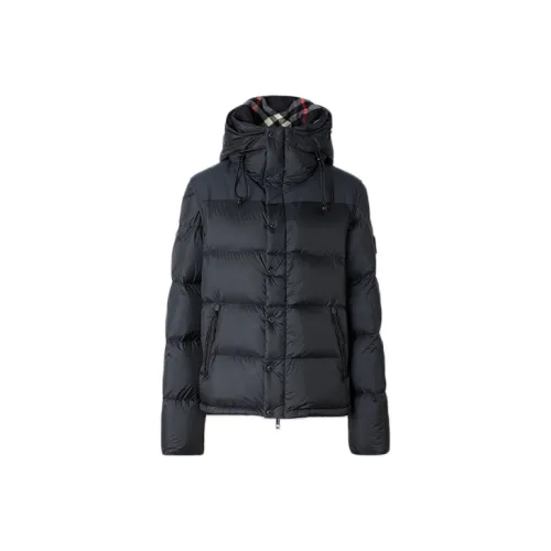 Burberry Men Classic Detachable Sleeve Hooded Down Jacket Navy Blue