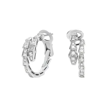 BVLGARI Serpenti Series Earrings Women's White