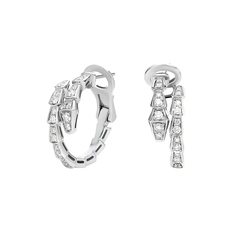 BVLGARI Serpenti Series Earrings Women's White-0