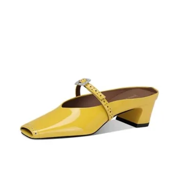 JESSICA SOPHIA Metal Rhinestone Abrasion Resistant Slip Resistant Closed Toe Slippers Women's