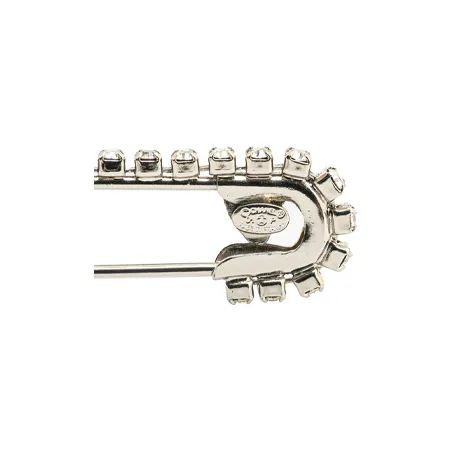 CHANEL 2001 Plated Cc Safety Pins Crystals Brooch Costume Brooch-2