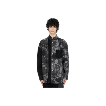 Feng Chen Wang Stitching Series Denim Jackets Unisex Black