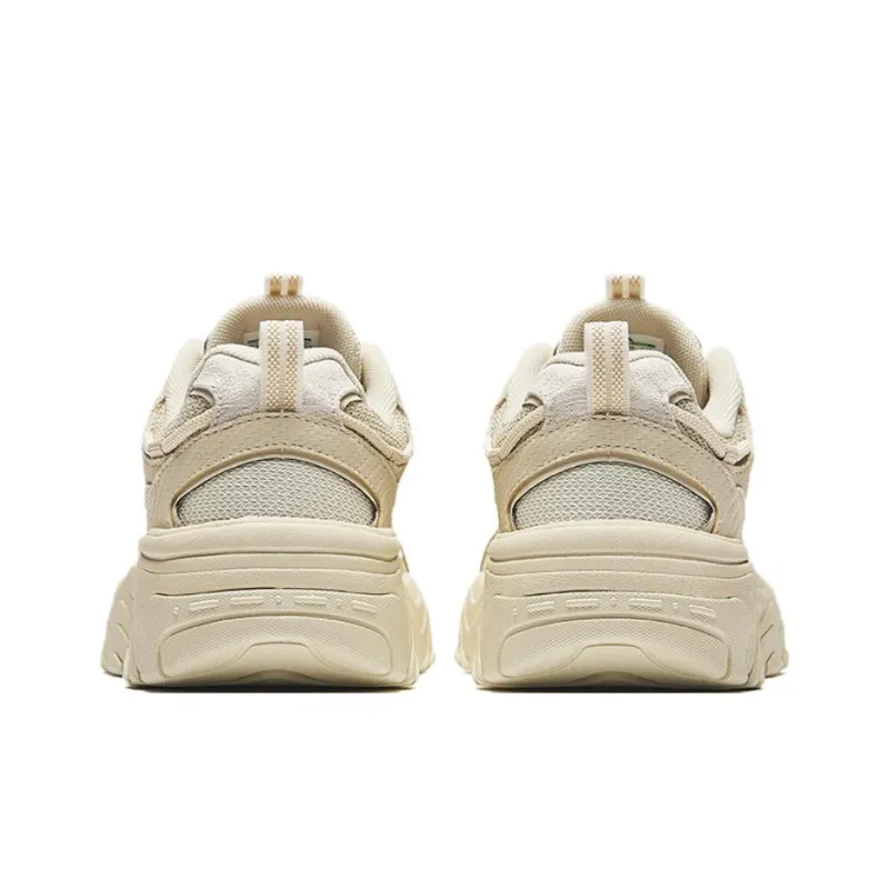 CHAOJIANTA Anti Slip Wear Resistant Low Top Chunky Sneakers Women's Beige-3