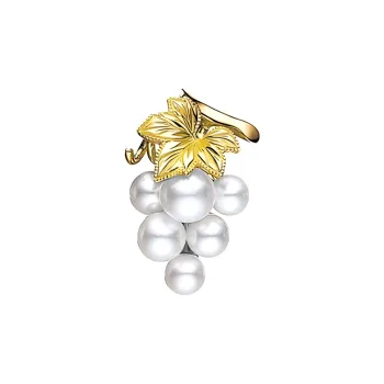 MIKIMOTO Pearl Brooches Unisex Gold/White