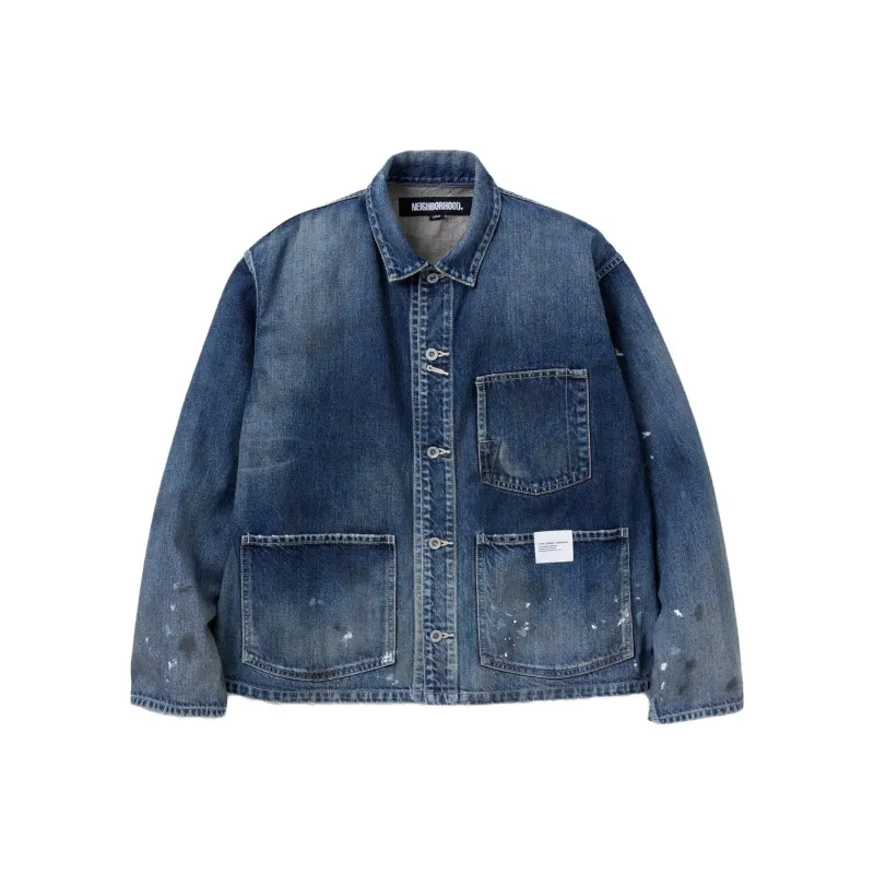 NEIGHBORHOOD Paint splatter Utility Denim Jacket-2