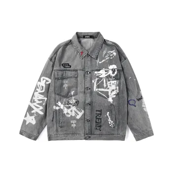 GENANX Denim Jacket Unisex Gray