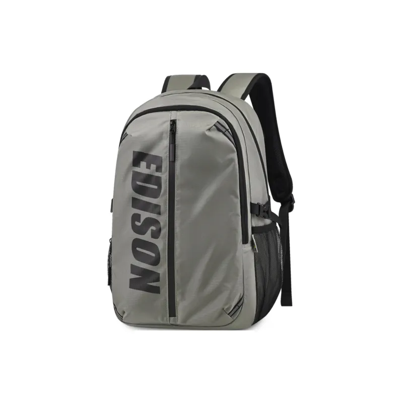 EDISON Polyester Oxford Backpack Unisex Black/Gray-2