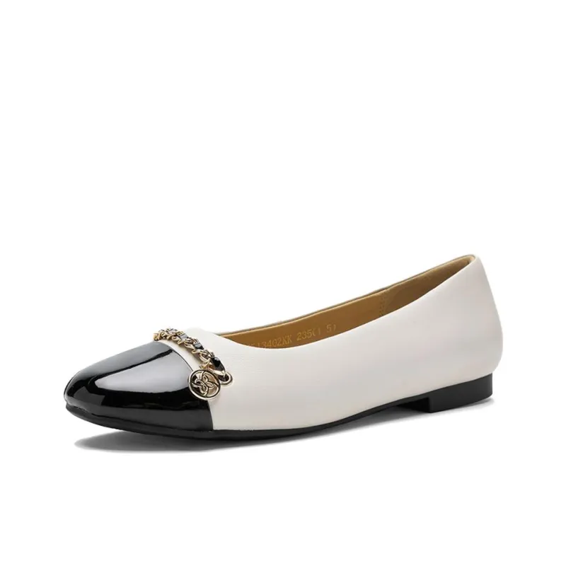 NINE WEST Casual Single Shoes 2cm Women's Ecru/Black-1