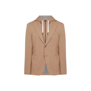 HUGO BOSS Hooded Jacket Hugo Boss C-Hanry J-Hoodie Jackets Coats Men's Light Brown