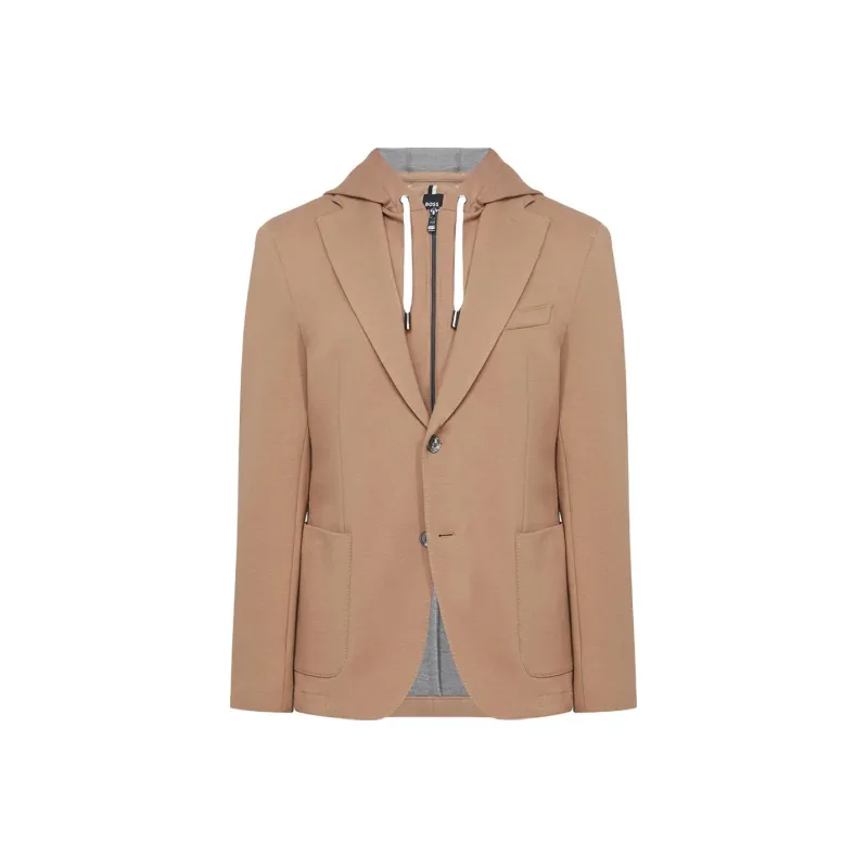 HUGO BOSS Hooded Jacket Hugo Boss C-Hanry J-Hoodie Jackets Coats Men's Light Brown-0
