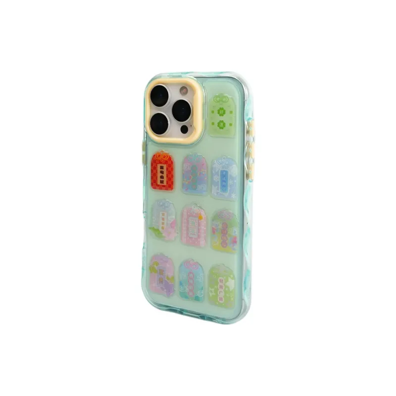 Sopi Acrylic Material 3D Effect Amulet Sticker Phone Cases Compatible With IPhone 16/15 Pro Max/Apple 13/14 Pro/Max-6
