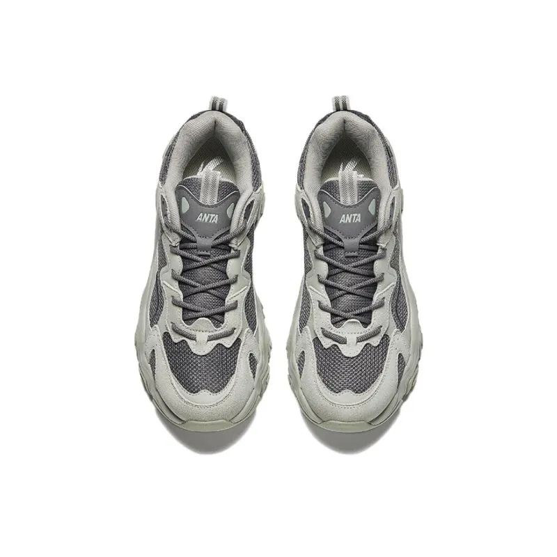 CHAOJIANTA Abrasion Resistant Slip Resistant Low Top Chunky Sneakers Men's Gray-2