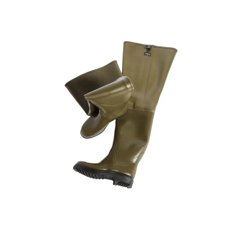 AIGLE Rubber Knee High Outdoor Boots Men's Khaki-1