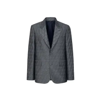 FENDI Logo Jacquard Single Breasted Jacket