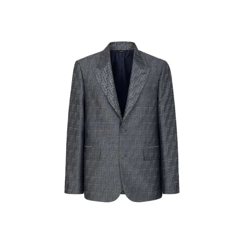 FENDI Logo Jacquard Single Breasted Jacket-0