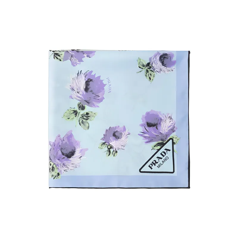 PRADA Graphic-print Silk Twill Scarf-1