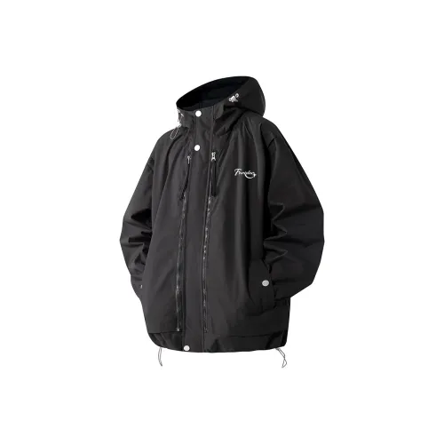 WESMART Windbreaker Jackets Unisex Black