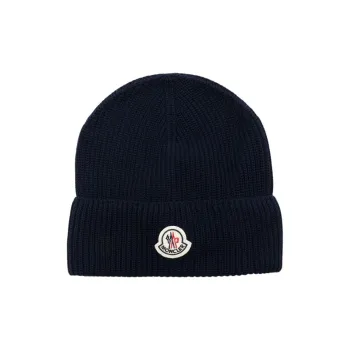 Moncler Logo Patch Knitted Beanie