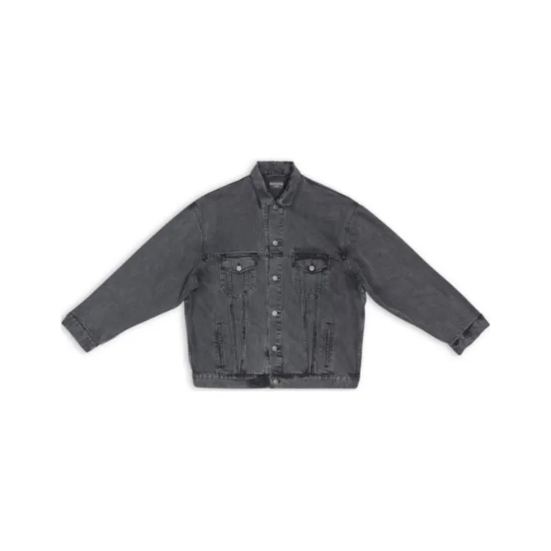 Balenciaga Balenciaga Chinese Valentine's Day FW22 Denim Jacket Loose Fit Style Men's Black-0