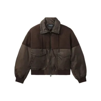 FIVE CM Logo appliqué Knitted panel Bomber Jacket