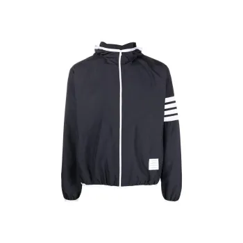 THOM BROWNE 4 Bar Zip Up Hooded Jacket