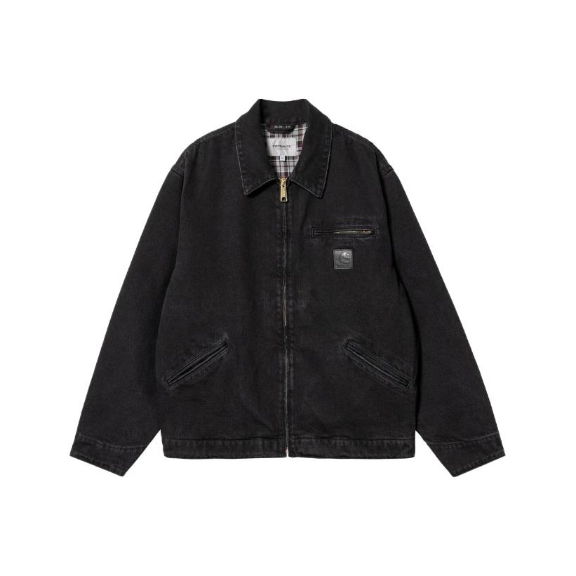 StüSsy Overdyed Zip Work Jacket - Black | Editorialist