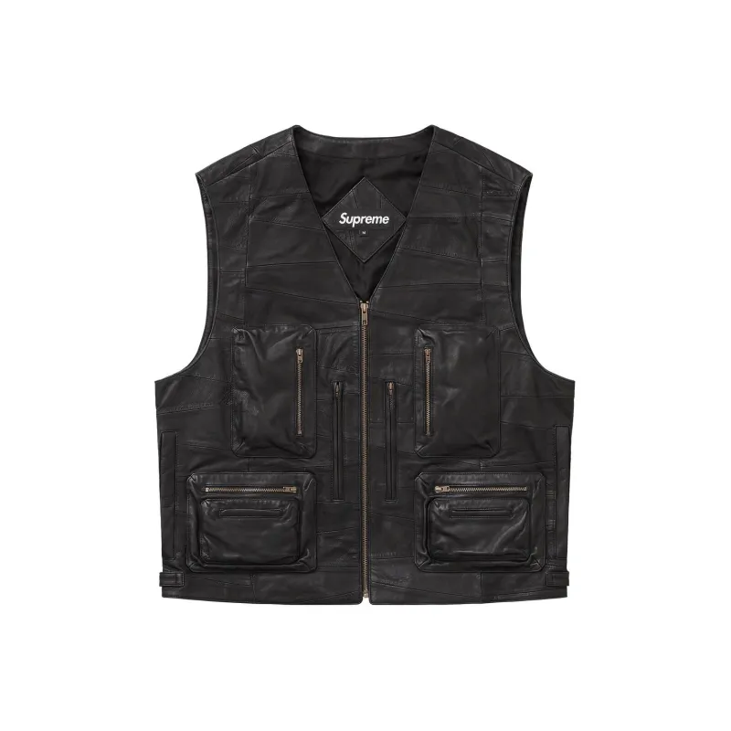 Supreme Patchwork Leather Cargo Vest-0