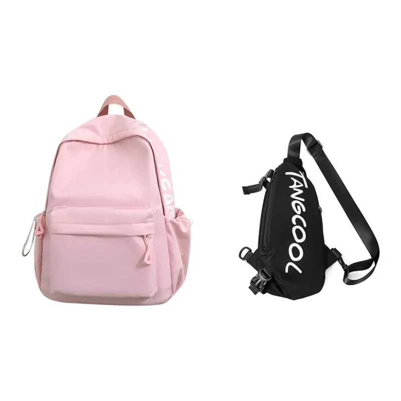 TANGCOOL Nylon Backpack Unisex White/Black/Pink/Blue/Yellow-41