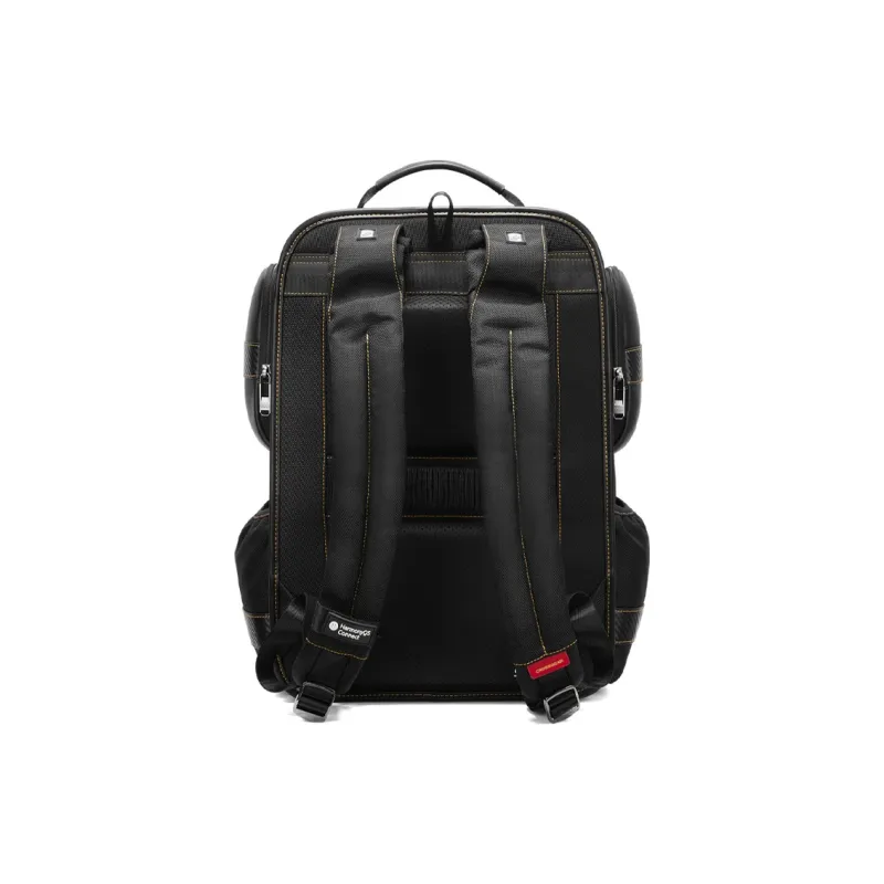 CROSSGEAR Nylon+Cow Leather Backpack Men's Black-1