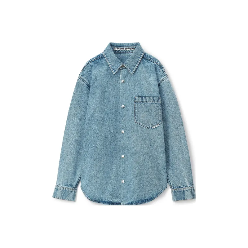 Alexander Wang Buttoned Long Sleeved Denim Jacket-0