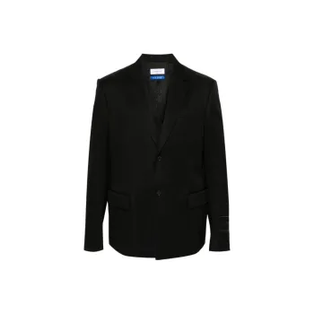 OFF WHITE Single Breasted Logo Embroidered Blazer