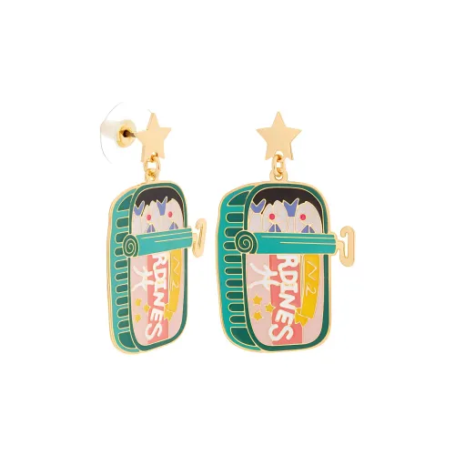 LES NEREIDES Gold Plated Stud Earrings Women's Green