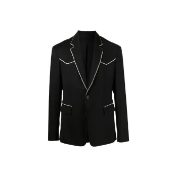 AMIRI Crystal Trim Single Breast Jacket