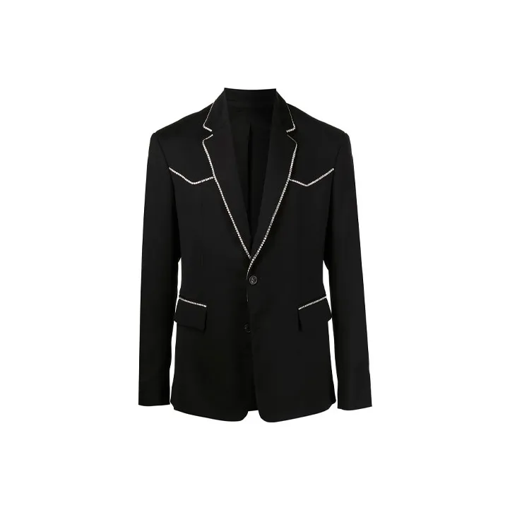 AMIRI Crystal Trim Single Breast Jacket-0