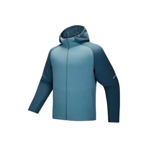 Anta Running Collection Jackets Coats Men's Silk Blue Green