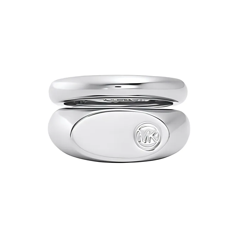 MICHAEL KORS Logo Engraved Double Layered Signet Ring-0