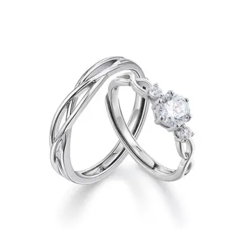 Modern Miracle 999 Fine Silver Ring Pair Unisex
