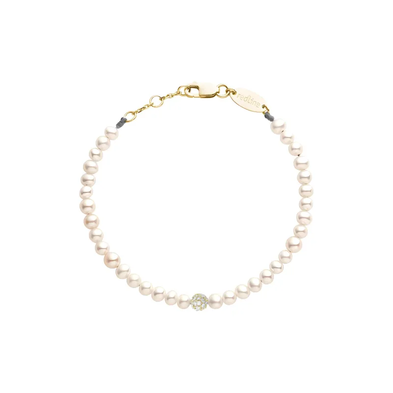Redline 18K Gold Pearl Diamond Bracelets Women's White-0