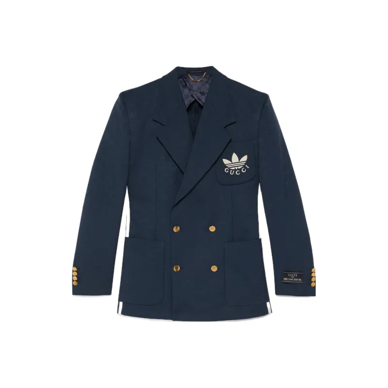 GUCCI x Adidas Adidas X Gucci Co-branded Series FW22 Business Suits Coats Men's Blue-0